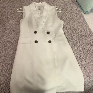 Forever 21 White Double-Breasted Mini Dress